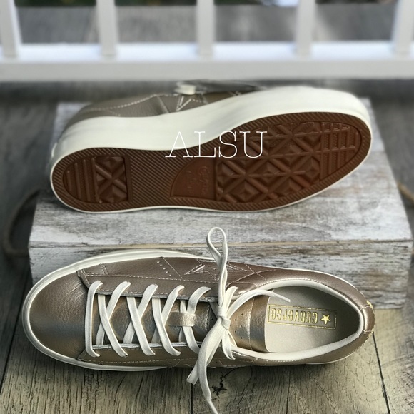 Converse One Star Platform Light Gold W AUTHENTIC - Picture 7 of 8